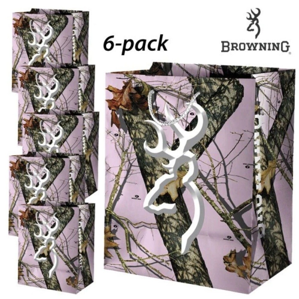 Browning Pink Camo Gift Bags, 6-Pack Large, ΒΡΑ1036